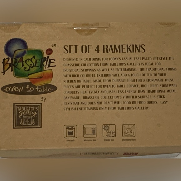 BRASSERIE SET OF 4 RAMEKINS - NEVER USED - Picture 2 of 6